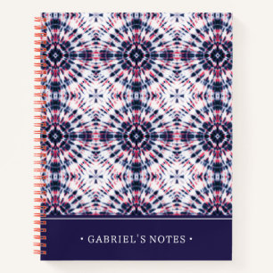 Blaue und rote Gefärbte Krawatte Name hinzufügen Notizbuch