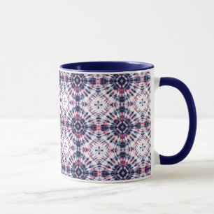 Blaue und rote Gefärbte Krawatte Tasse