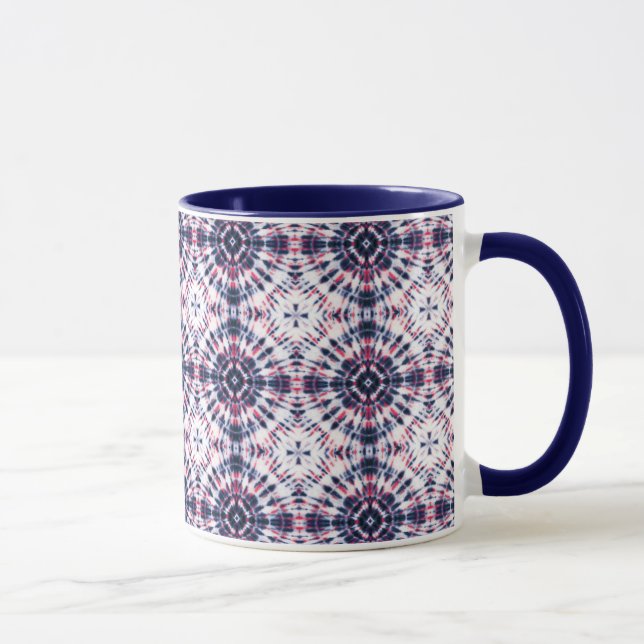 Blaue und rote Gefärbte Krawatte Tasse (Rechts)