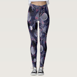 Blaue und rote geometrische Abstraktion. Leggings
