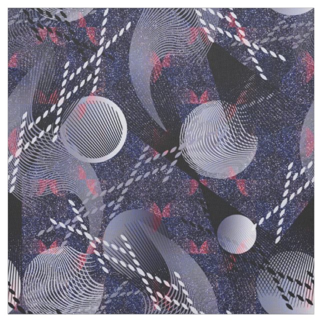 Blaue und rote geometrische Abstraktion. Stoff (Muster)