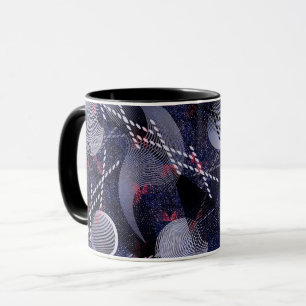 Blaue und rote geometrische Abstraktion. Tasse