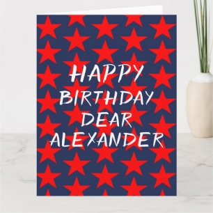 Blaue und rote Happy Birthday Karte