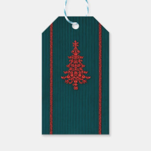 Blaue und rote Kristall-Weihnachtsbäume Geschenkanhänger