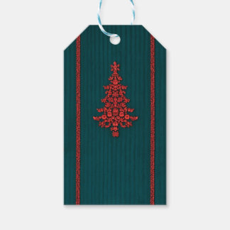 Blaue und rote Kristall-Weihnachtsbäume Geschenkanhänger