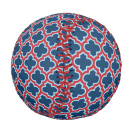 Blaue und rote marokkanische Trellis, Gitter, Quat Baseball