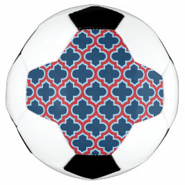 Blaue und rote marokkanische Trellis, Gitter, Quat Fußball