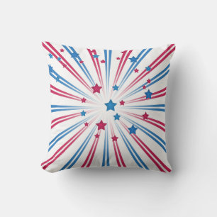 Blaue und rote Sterne. Kissen