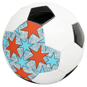 Blaue und rote Sterne Muster Fußball