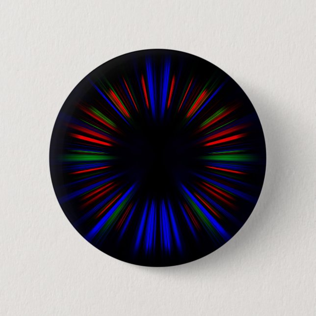 Blaue und rote Sternexplosion Button (Vorderseite)