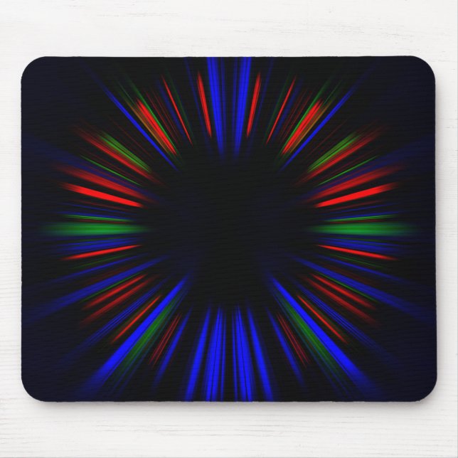 Blaue und rote Sternexplosion Mousepad (Vorne)
