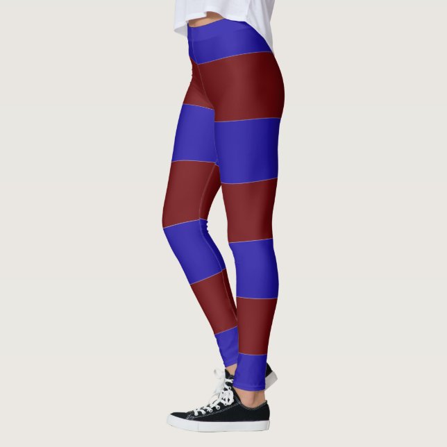 Blaue und rote Streifen Leggings (Links)
