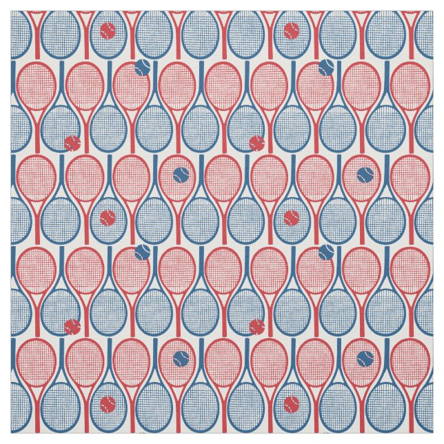 Blaue und rote Tennisschläger Stoff (Muster)