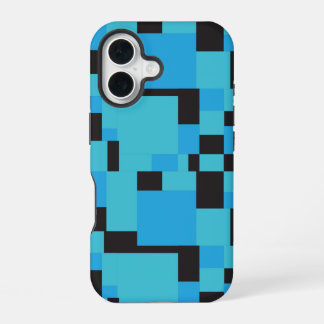 Blaue und schwarze abstrakte Kunst geometrisches D iPhone 16 Hülle