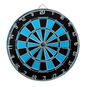 Blaue und schwarze Dartscheibe in abgenutztem Look
