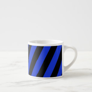 blaue und schwarze diagonale Streifen Espressotasse