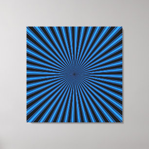 Blaue und schwarze funky abstrakte Kunst Wrapped Leinwanddruck