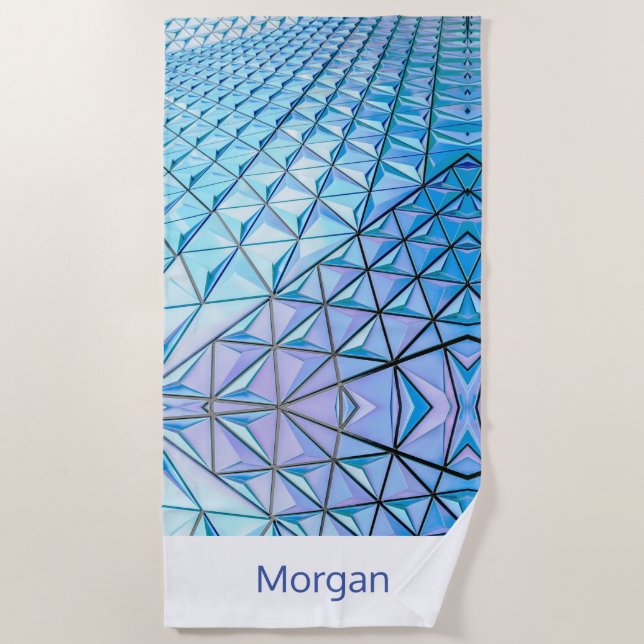 Blaue und schwarze geometrische Formen, Name oder  Strandtuch (Vorderseite)