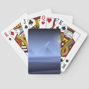 Blaue und schwarze geometrische Pyramiden abstrakt Spielkarten