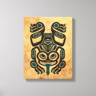 Blaue und schwarze Haida Spirit Tree Frog Leinwanddruck