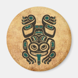 Blaue und schwarze Haida Spirit Tree Frog Magnet