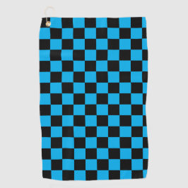 Blaue und schwarze karierte Drucke Golfhandtuch