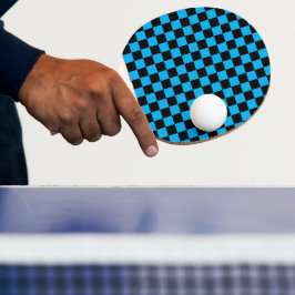 Blaue und schwarze karierte Drucke Tischtennis Schläger