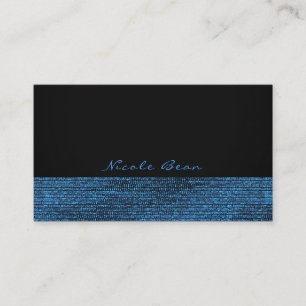 Blaue und schwarze moderne Glamour Pailletten eleg Visitenkarte