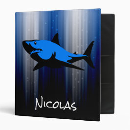 Blaue und schwarze personalisierte Haifisch-Schule 2,5 Cm Ordner