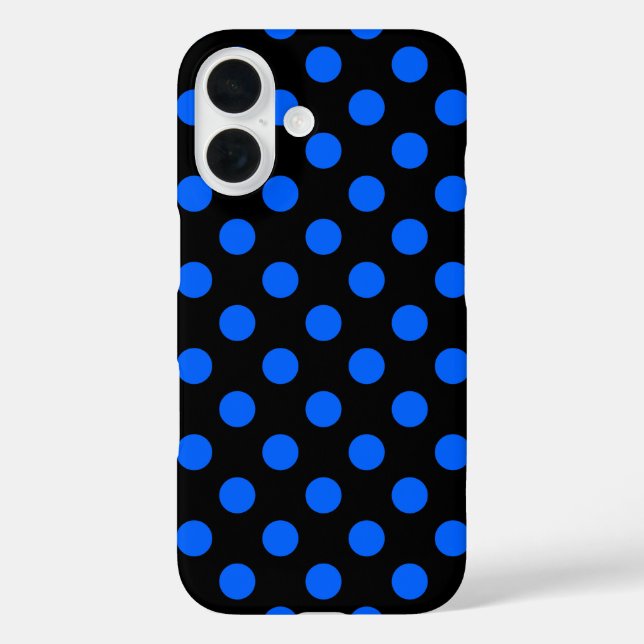 Blaue und schwarze Polka Case-Mate iPhone Hülle (Rückseite)