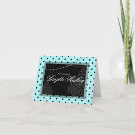 Blaue und schwarze Polka Feiertagskarte