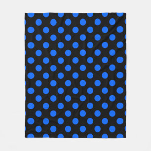 Blaue und schwarze Polka Fleecedecke