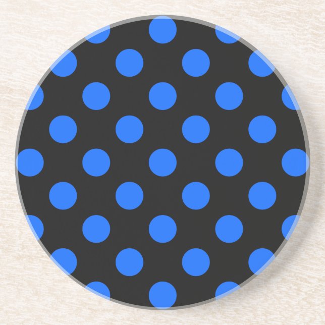 Blaue und schwarze Polka Getränkeuntersetzer (Vorne)