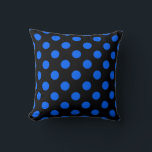 Blaue und schwarze Polka Kissen<br><div class="desc">Blaue und schwarze Polka</div>