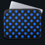 Blaue und schwarze Polka Laptopschutzhülle<br><div class="desc">Blaue und schwarze Polka</div>