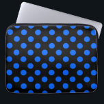 Blaue und schwarze Polka Laptopschutzhülle<br><div class="desc">Blaue und schwarze Polka</div>