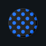 Blaue und schwarze Polka Magnet<br><div class="desc">Blaue und schwarze Polka</div>