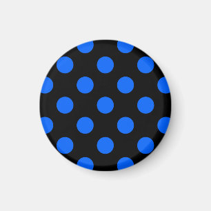 Blaue und schwarze Polka Magnet