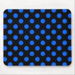 Blaue und schwarze Polka Mousepad<br><div class="desc">Blaue und schwarze Polka</div>
