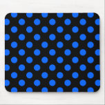 Blaue und schwarze Polka Mousepad<br><div class="desc">Blaue und schwarze Polka</div>