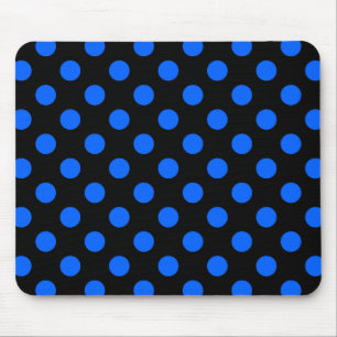 Blaue und schwarze Polka Mousepad