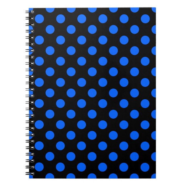 Blaue und schwarze Polka Notizblock (Vorderseite)