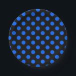 Blaue und schwarze Polka Pappteller<br><div class="desc">Blaue und schwarze Polka</div>