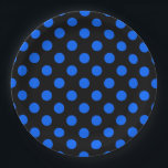 Blaue und schwarze Polka Pappteller<br><div class="desc">Blaue und schwarze Polka</div>