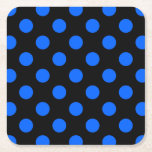 Blaue und schwarze Polka Rechteckiger Pappuntersetzer<br><div class="desc">Blaue und schwarze Polka</div>