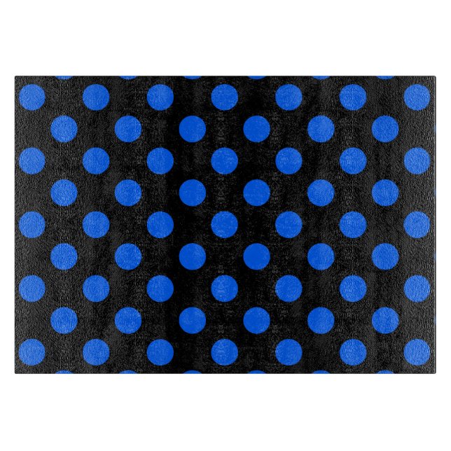 Blaue und schwarze Polka Schneidebrett (Vorderseite)