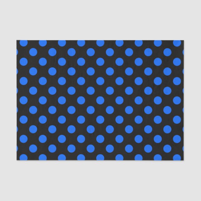 Blaue und schwarze Polka Seidenpapier (Vorderseite)