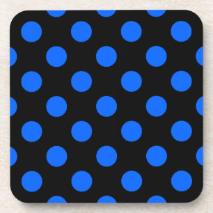 Blaue und schwarze Polka Untersetzer
