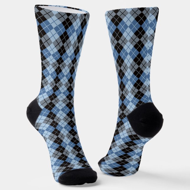 Blaue und schwarze Raute Socken (Gewinkelt)