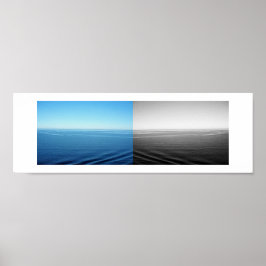 Blaue und schwarze Samtreflexionsfotografie Poster